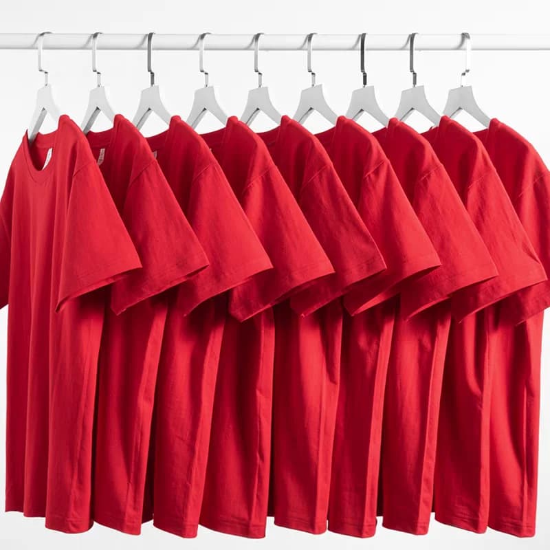 N8 - ÁO THUN TRƠN UNISEX FORM SUÔNG ĐỎ TƯƠI
