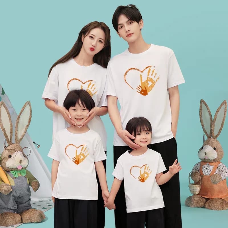 ÁO THUN GIA ĐÌNH HỌA TIẾT TRÁI TIM