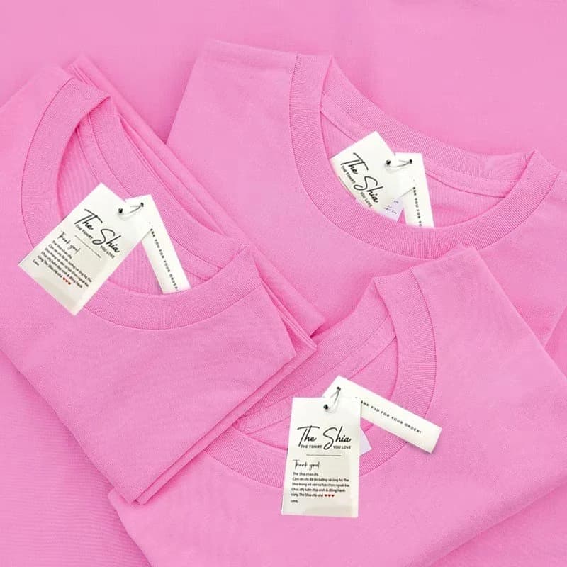 T19 - ÁO THUN TRƠN UNISEX FORM SUÔNG MÀU HỒNG PHẤN