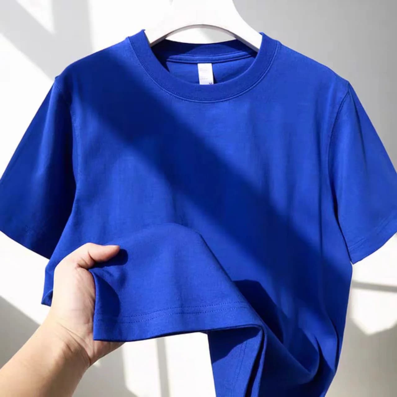N7 - ÁO THUN TRƠN UNISEX FORM SUÔNG MÀU COBALT