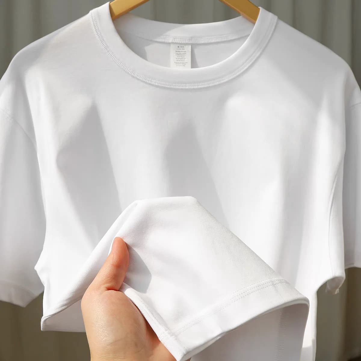 T2 - ÁO THUN TRƠN UNISEX FORM SUÔNG MÀU TRẮNG
