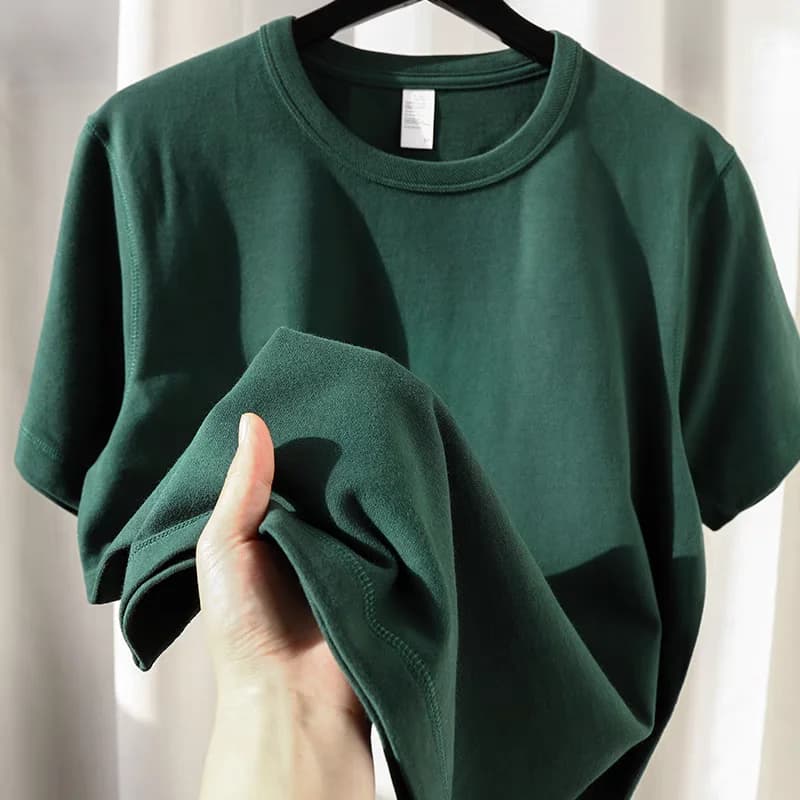 N6 - ÁO THUN TRƠN UNISEX FORM SUÔNG MÀU XANH VE CHAI