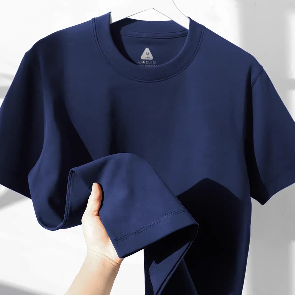 N14 - ÁO THUN TRƠN UNISEX FORM SUÔNG MÀU XANH NAVY