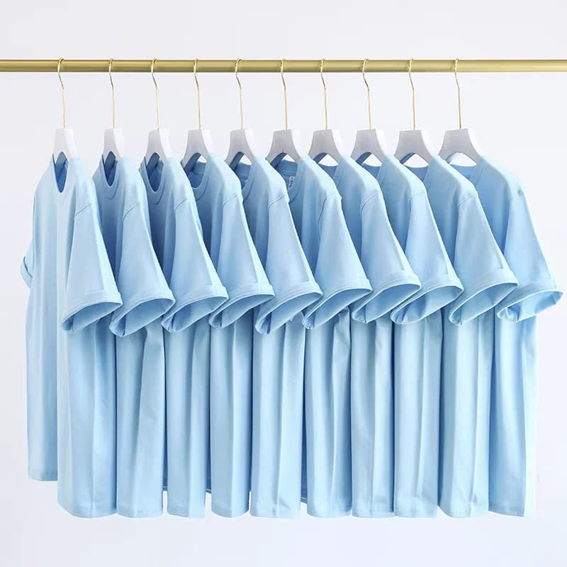 T16 - ÁO THUN TRƠN UNISEX FORM SUÔNG MÀU XANH BIỂN
