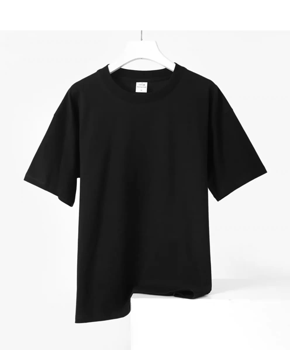 T1 - ÁO THUN TRƠN UNISEX FORM SUÔNG MÀU ĐEN