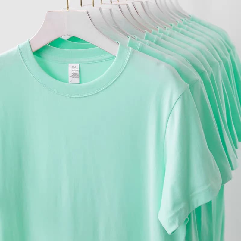 T15 - ÁO THUN TRƠN UNISEX FORM SUÔNG MÀU XANH MINT