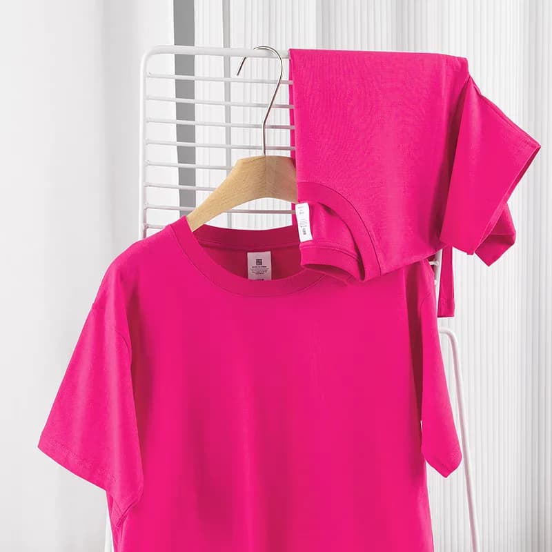 N13 - ÁO THUN TRƠN UNISEX FORM SUÔNG MÀU HỒNG SEN
