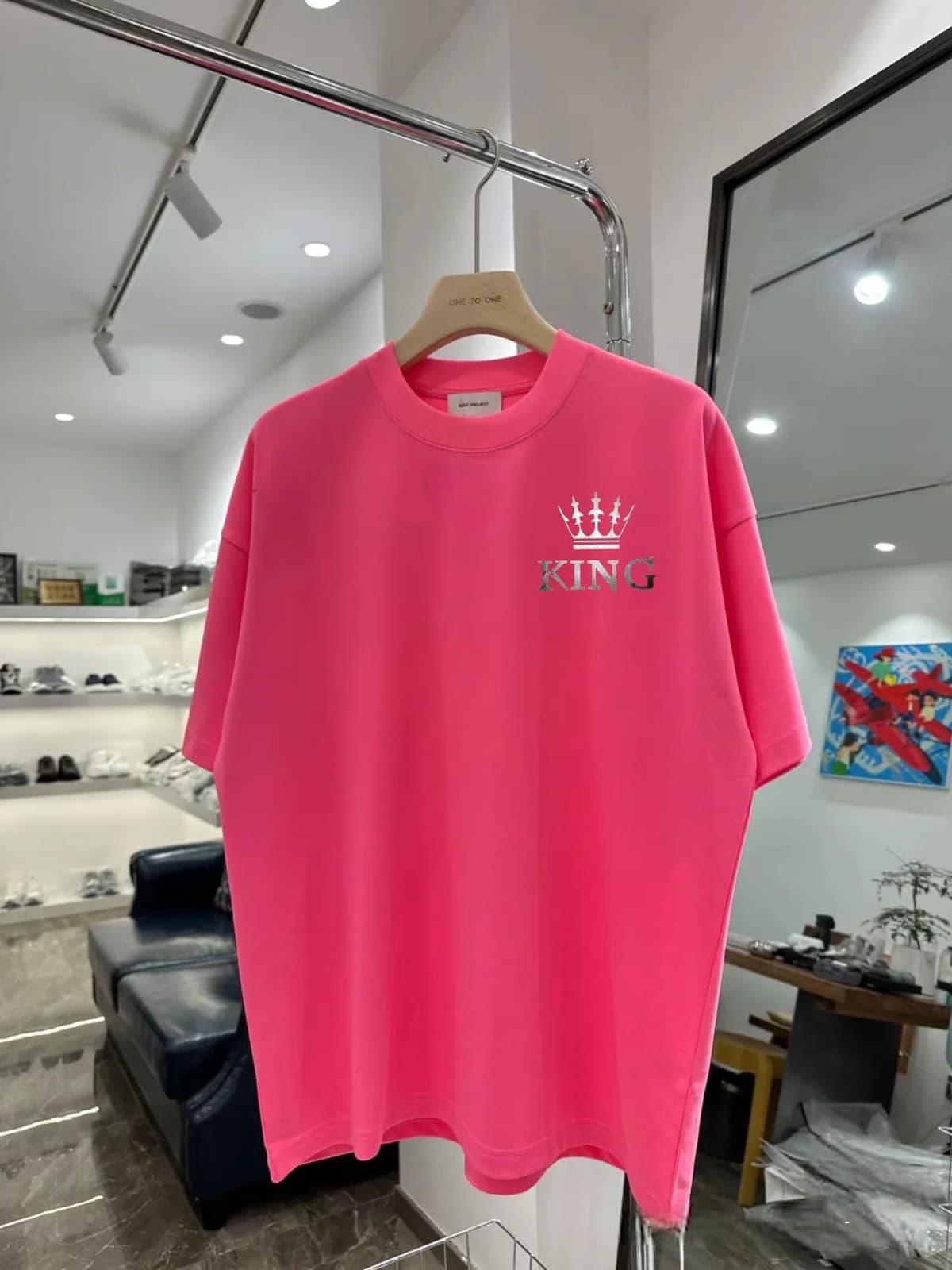 ÁO THUN COTTON NAM HỌA TIẾT CHỮ KING