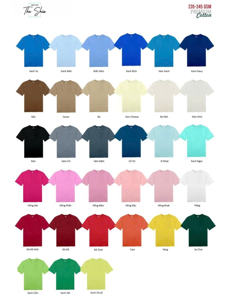 Áo thun trƠn unisex form suÔng 23 mÀu
