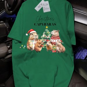 Áo thun Christmas Tree Capybaras