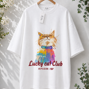 Áo Đôi lucky dog cat form oversize