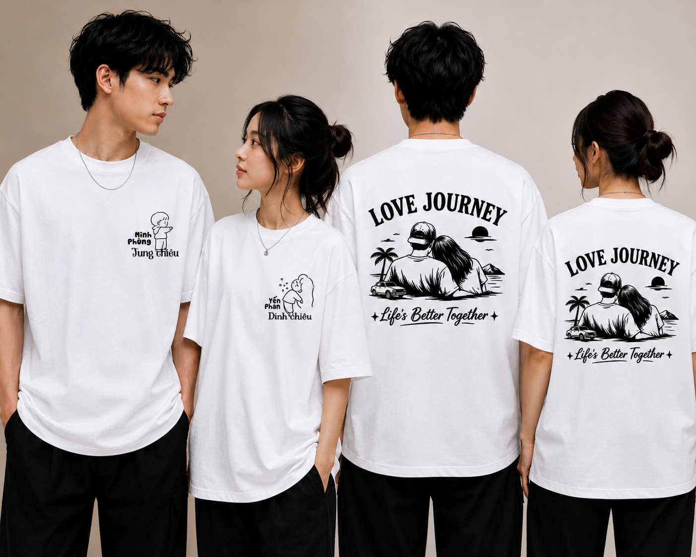 Áo Đôi Love Journey Oversize Áo Đôi dragon mood tee 🐲 “tôi siêu cọc ~” — “tôi quen rồi ~ (sao chép)