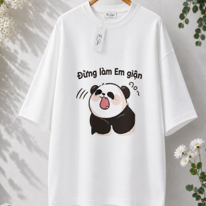 Áo couple panda cotton premium